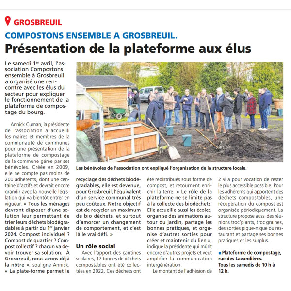 Paru dans la presse Journal des Sables